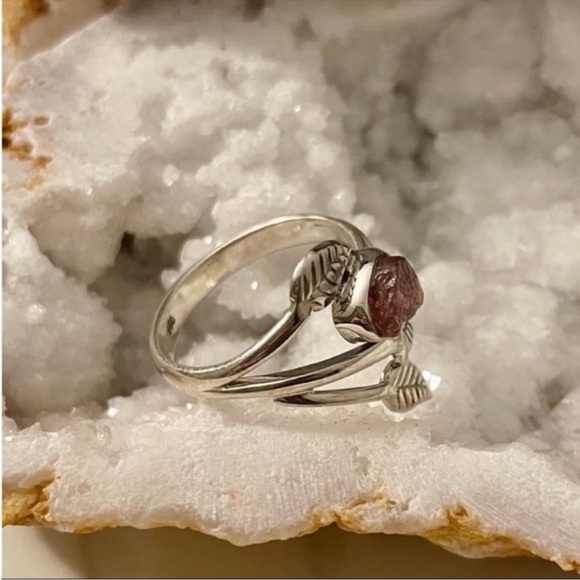 Pink Tourmaline Sterling Silver Ring 925 Size 7.5 - Picture 3 of 5